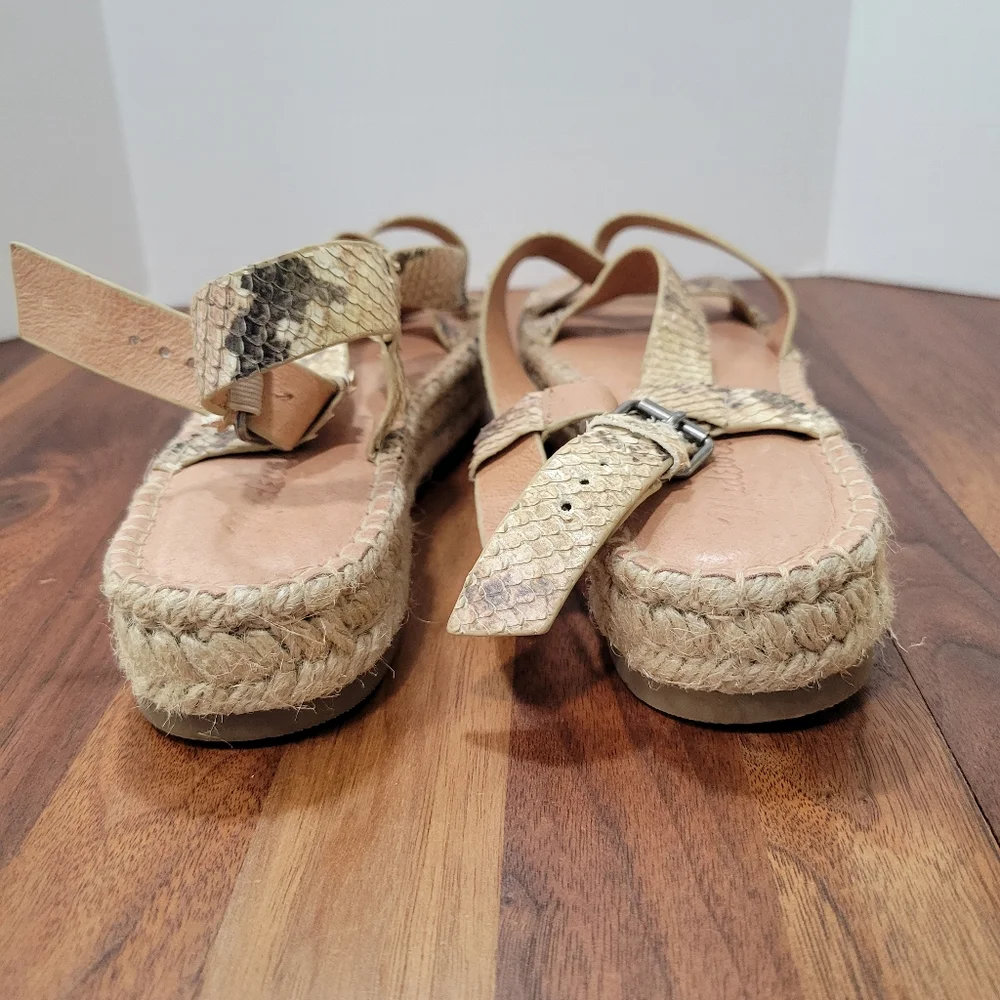 Madewell Malia Espardrille Leather Upper Strappy Sandals Size 9 - Picture 4 of 10